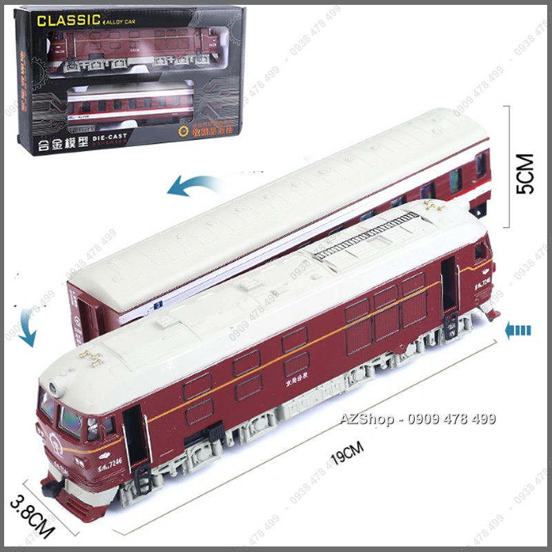 Mô Hình Kim Loại Xe Lửa : Đầu Tàu Kèm Toa Xe - Tỉ Lệ 1:87 - 7772