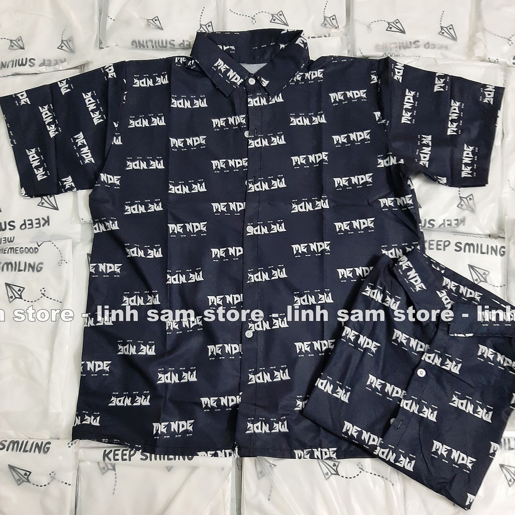 Áo SƠ MI NỮ form rộng in 3D cổ bẻ tay ngắn - lỡ dáng ulzzang freesize unisex mặc cặp, nhóm in chữ MENDE | BigBuy360 - bigbuy360.vn
