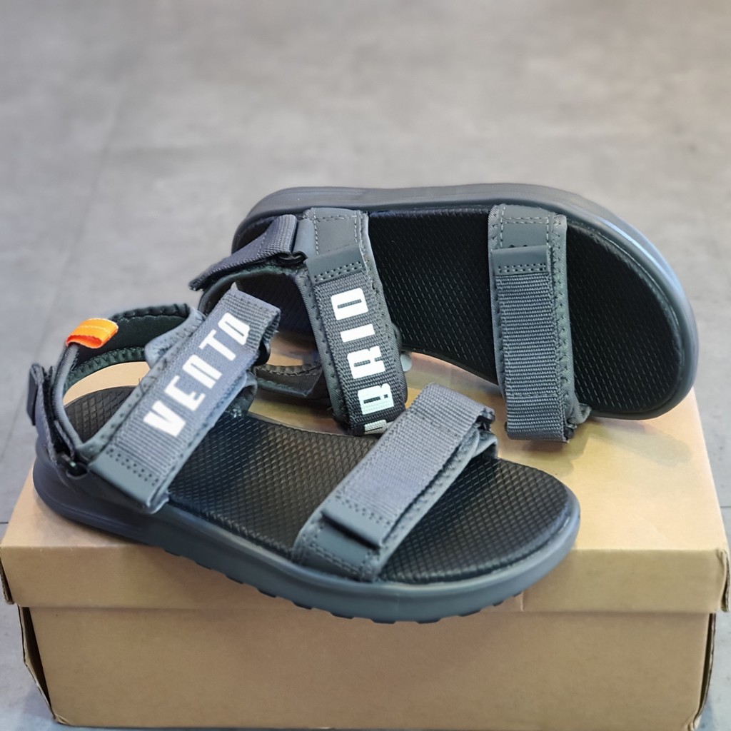 Sandal Vento nam nữ 1 quai đế bệt SD-NB37 Black Green, Grey Orange (Đen Xanh, Xám Cam)