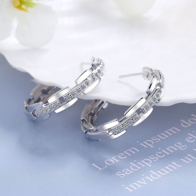 Bông tai khuyên tròn thời trang nữ, S925 - HT313