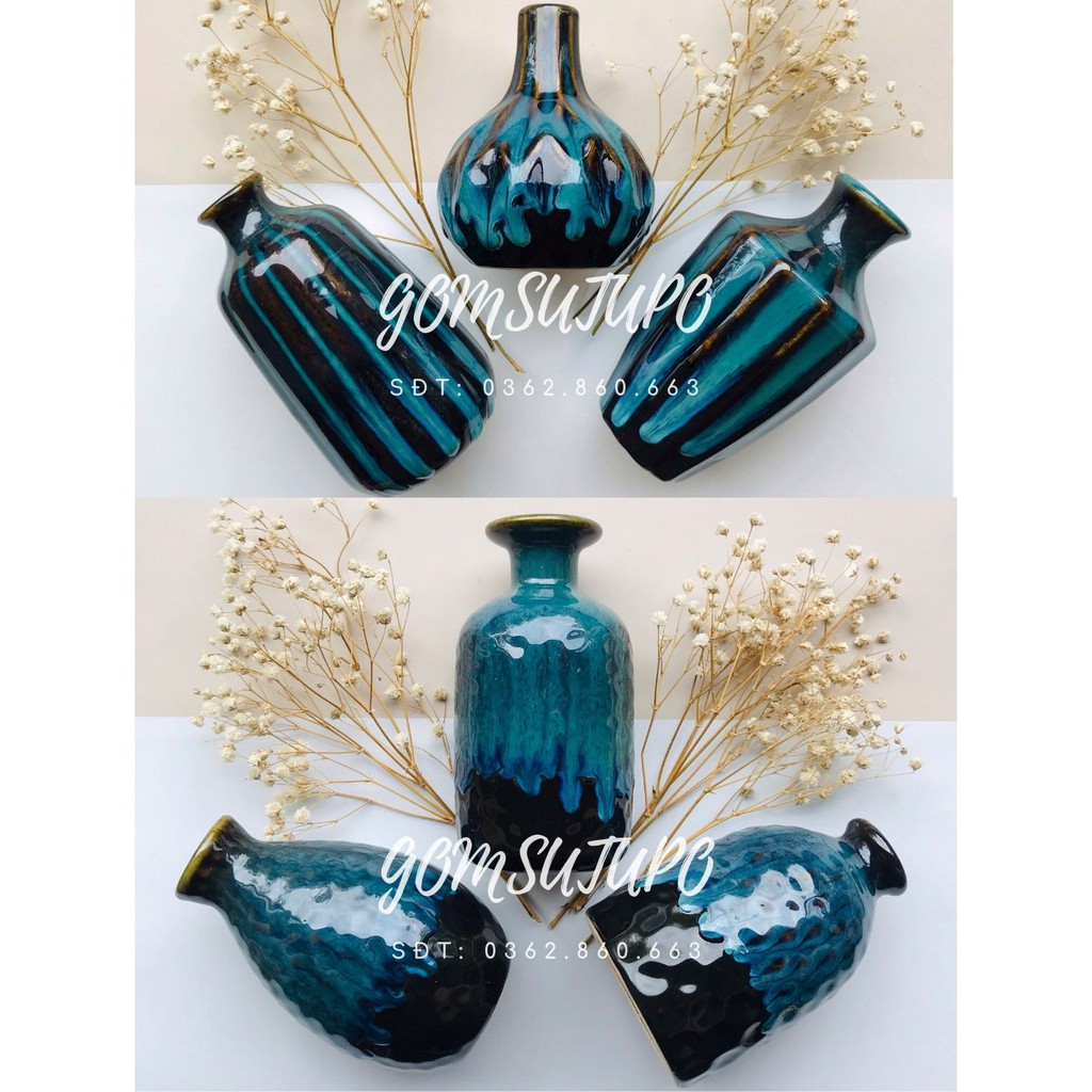 COMBO 3 Lọ Hoa Sứ Siêu XINH - Gốm sứ Bát Tràng - Bình Hoa Tràng Trí - Gốm Sứ TUPO - gomsutupo - Decor nhà cửa
