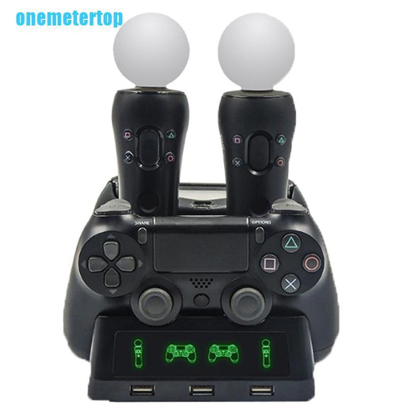 PLAYSTATION Đế Sạc 4 Trong 1 Cho Tay Cầm Chơi Game Ps4 Psvr Vr