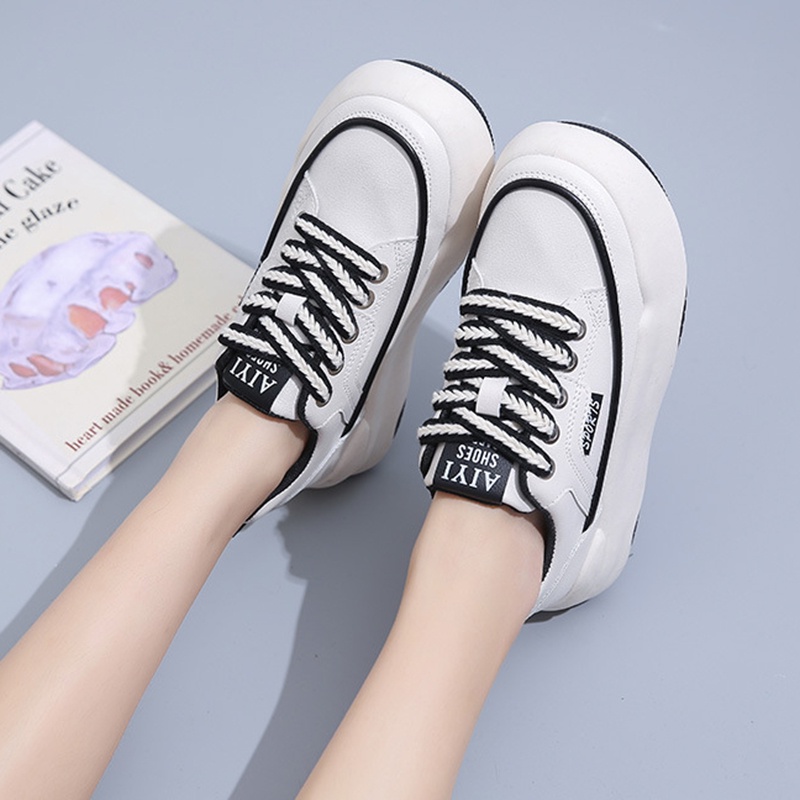 Ielgy Giày Sneaker Thoáng Khí Nâng Chiều Cao Đường Phố Cho Nữ