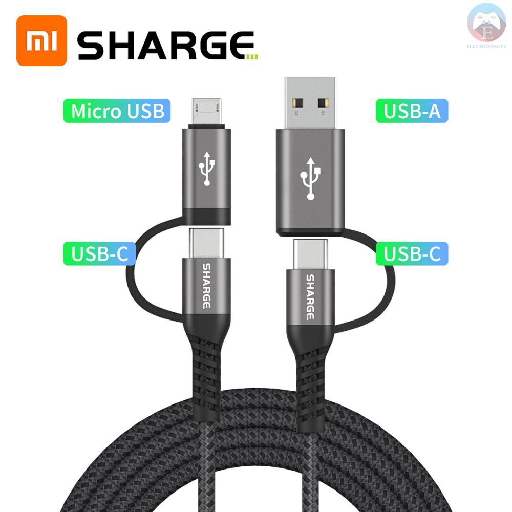 XIAOMI Dây Cáp Chuyển Đổi Usb-A Sang Micro Usb-C 4 Trong 1 Tiện Dụng