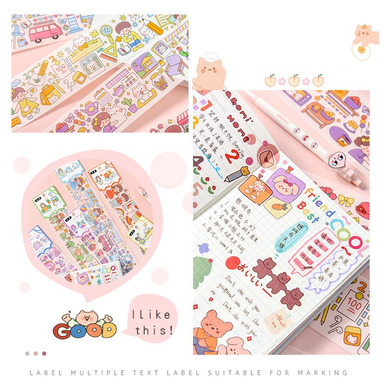 Tấm Sticker Dán Nhiều Mẫu  - Nhãn Dán Hoạt Hình Trang Trí Sổ Tay, Điện Thoại,...