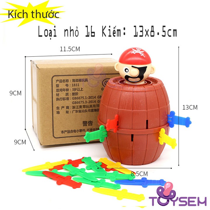 Đồ chơi trẻ em đâm hải tặc siêu kịch tính Toysem cho trẻ trên 3 Tuổi size 16 kiếm - Quà tặng sinh nhật cho bé