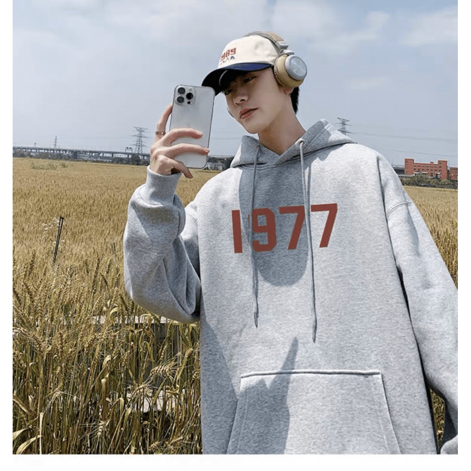 FREE SHIP MAX Áo KHoác HOodie Chui Đầu- ÁO Khoác Nỉ 1977 Có Nón To Kiểu Dáng Thời Trang Năng ĐỘng