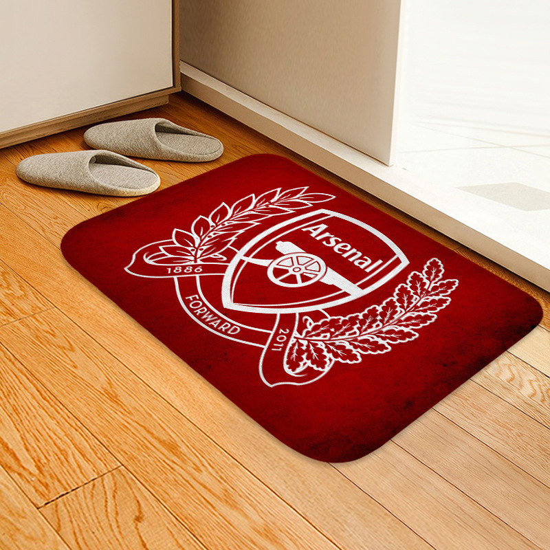 Thảm lót sàn in logo câu lạc bộ bóng đá Manchester United Barcelona chống trượt thấm hút tốt