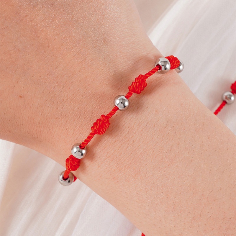 Vòng Tay Bùa May Mắn 7 Sợi Màu Đỏ May Mắn