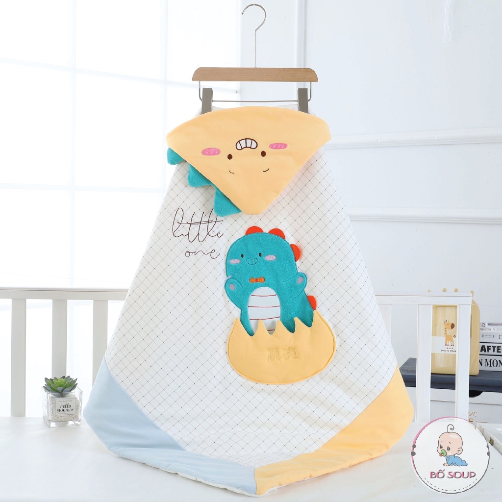 Chăn ủ cho bé sơ sinh hình họa tiết chất liệu cotton an toàn cho bé