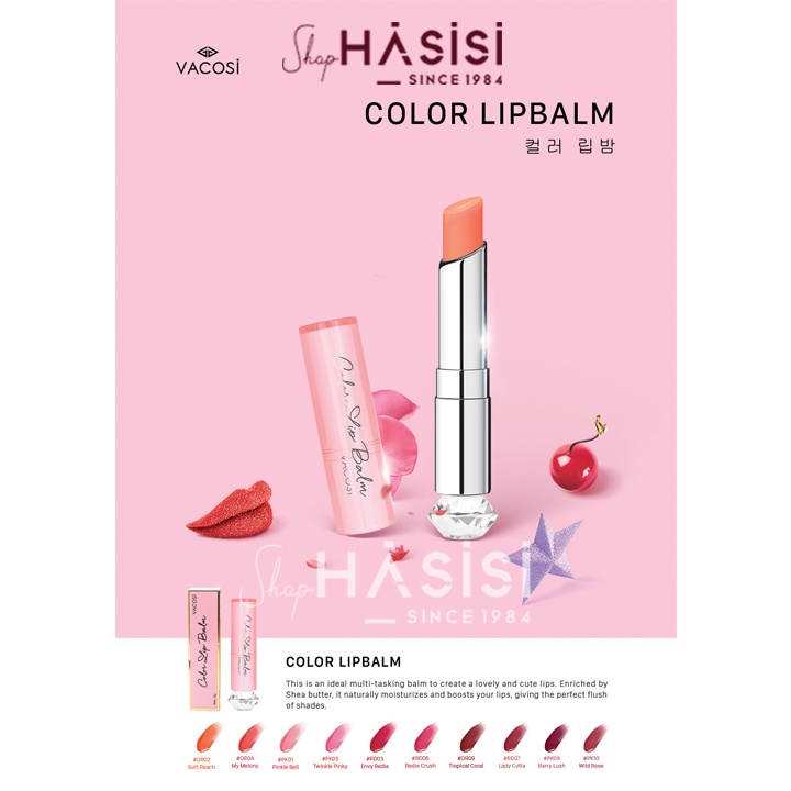 Son Dưỡng Có Màu VACOSI COLOR LIP BALM