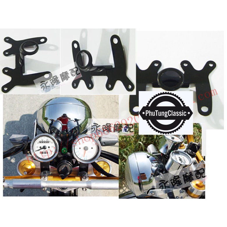 Đế đồng hồ đôi, kèm bắt ổ khóa, độ classic, cafe racer....