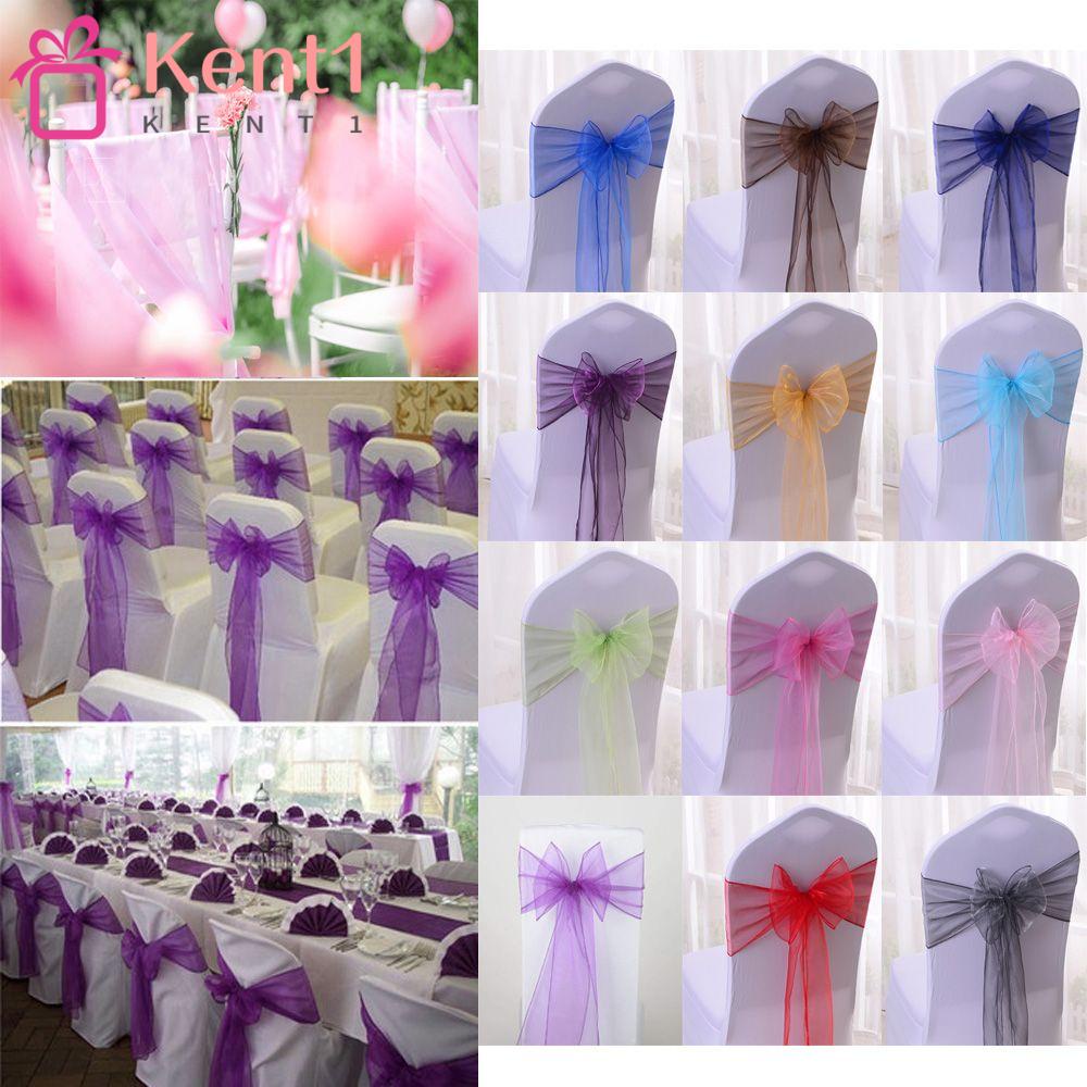 Bow chair back decoration streamer ribbon organza wedding chair party celebration beautiful