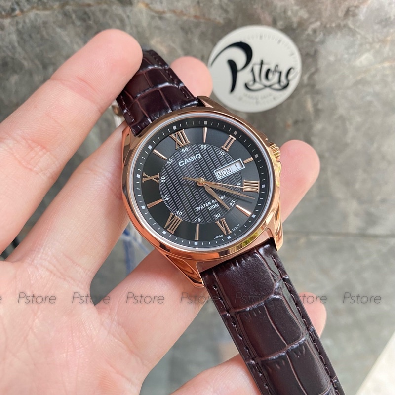 Đồng hồ nam Casio MTP-1384L-1 da nâu