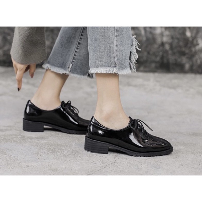 Giày nữ Oxford Derby DA BÓNG/ DA LÌ 4p cao cấp màu đen. Mẫu công sở dễ phối đồ có sẵn đủ size tại Hà Nội | BigBuy360 - bigbuy360.vn