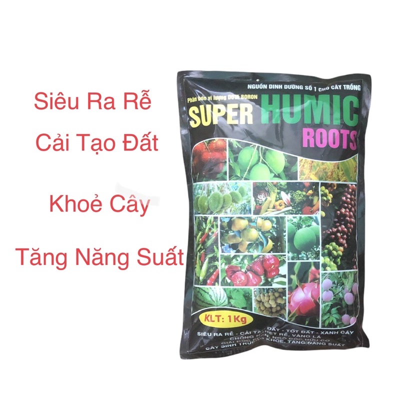Phân Hữu Cơ - Super Humic - Kali Humate - Siêu kích rễ cây trồng 1kg