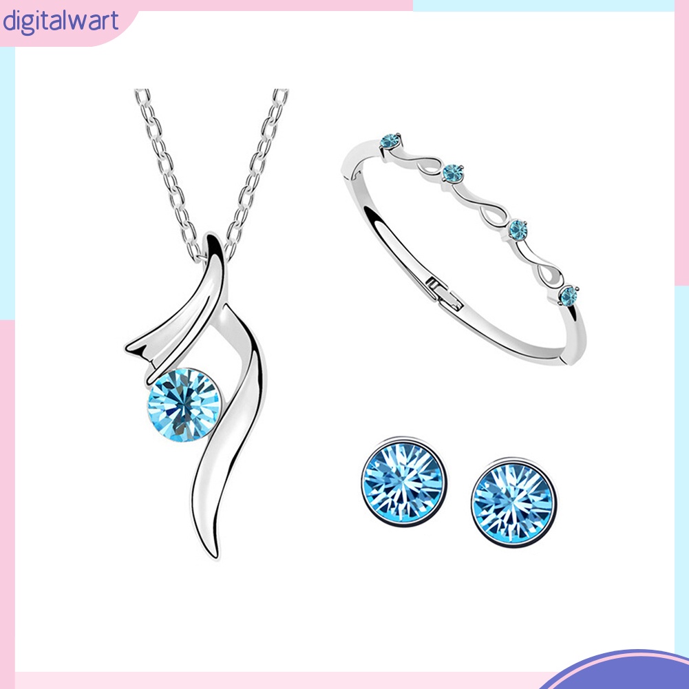 Bộ trang sức mạ bạc đính đá sang trọng dành cho nữ