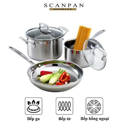 Bộ nồi chảo inox 3 chi tiết Scanpan Impact 71030000