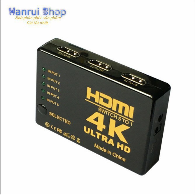 Bộ chia cổng HDMI 5 ra 1 hỗ trợ 4K UltraHD có Remote