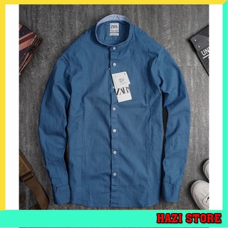 ÁO SƠ MI NAM ĐẸP VẢI ĐŨI LINEN ( MÃ SM02) - MÀU XANH CỔ VỊT