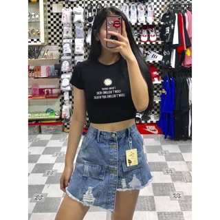 Áo crt hoa cúc chất thun