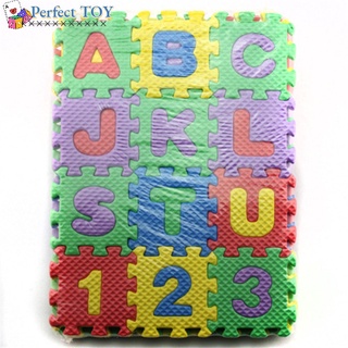 Set 36 Tấm Thảm Xốp Lót Sàn In Chữ & Số Hoạt Hình Vui Nhộn Cho Bé