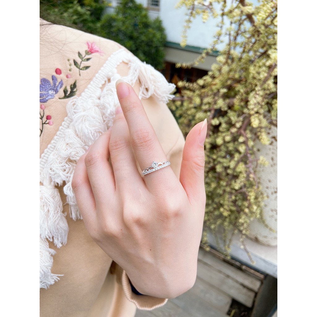 Nhẫn nữ bạc ta nữ vương miện k33 phụ kiện thời trang BYL JEWELRY