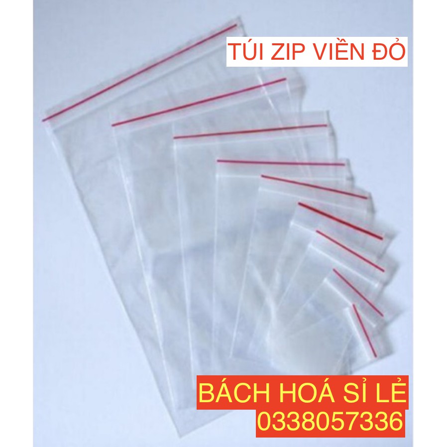 500g túi zip viền đỏ 1KG Túi Zip Viền Đỏ 💥Zip chỉ đỏ 💥dùng để đựng thuốc, nước mắm, phụ kiện, thực phẩm