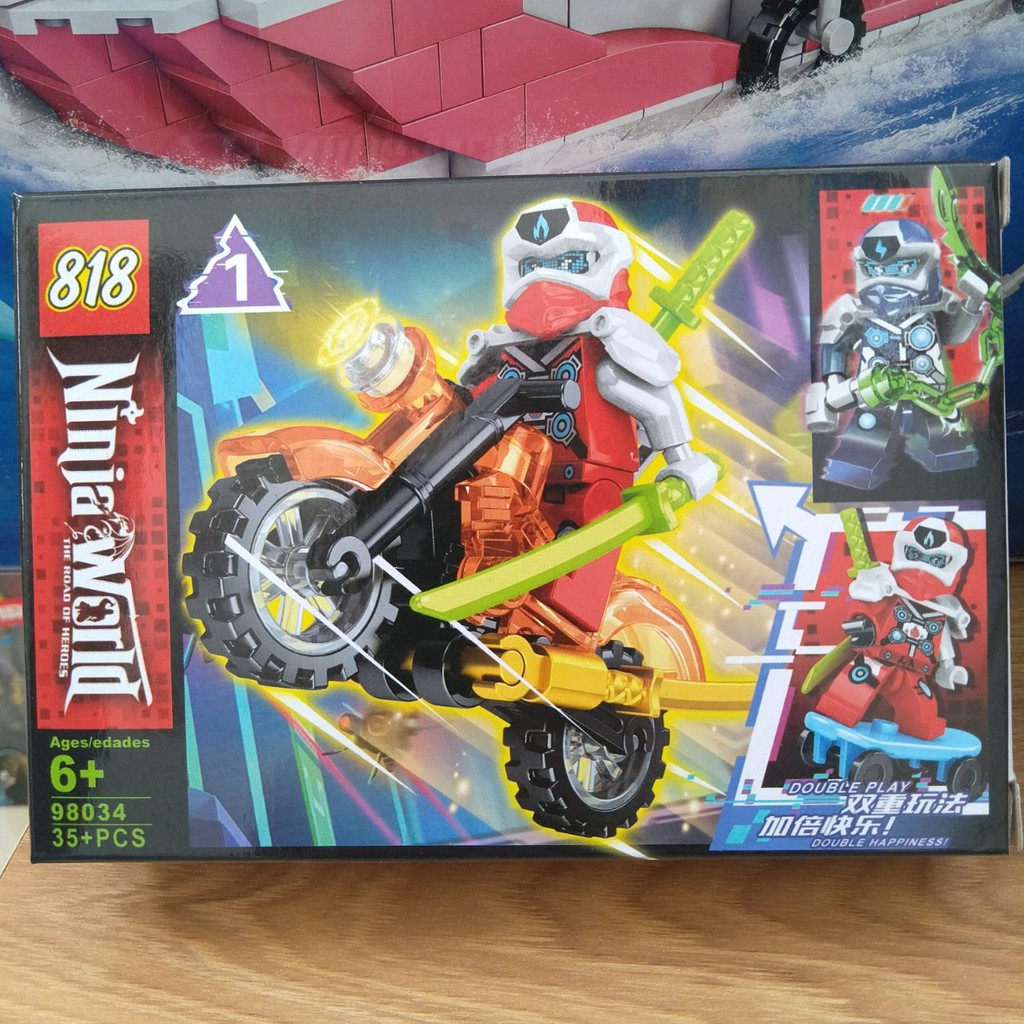 Lego trẻ em lego nhí cho bé 98034 bộ 8 nhân vật ninjago cưỡi xe máy cực ngầu