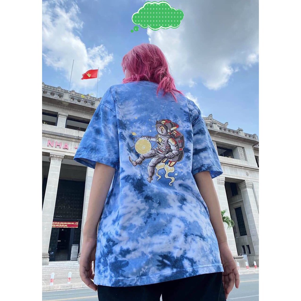 Áo thun nam nữ cặp đôi loang màu nổi bật hotfrend chất thun cotton dày mịn