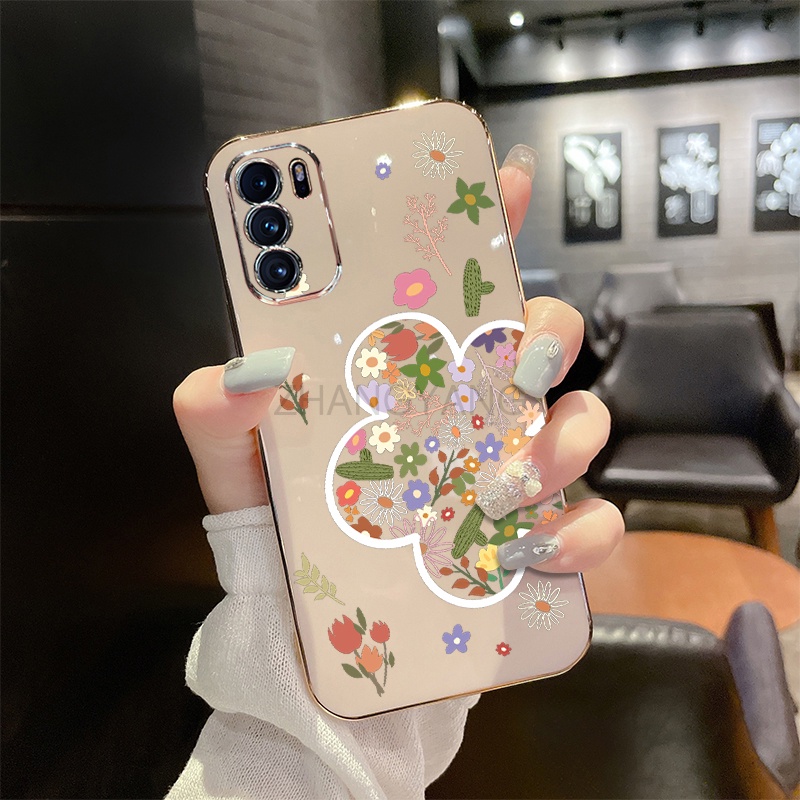Ốp Điện Thoại TPU Silicone Mạ Điện Hình Hoa Mùa Hè Cho oppo reno 6 4G reno 6 5G reno 7 reno 7 se reno 8