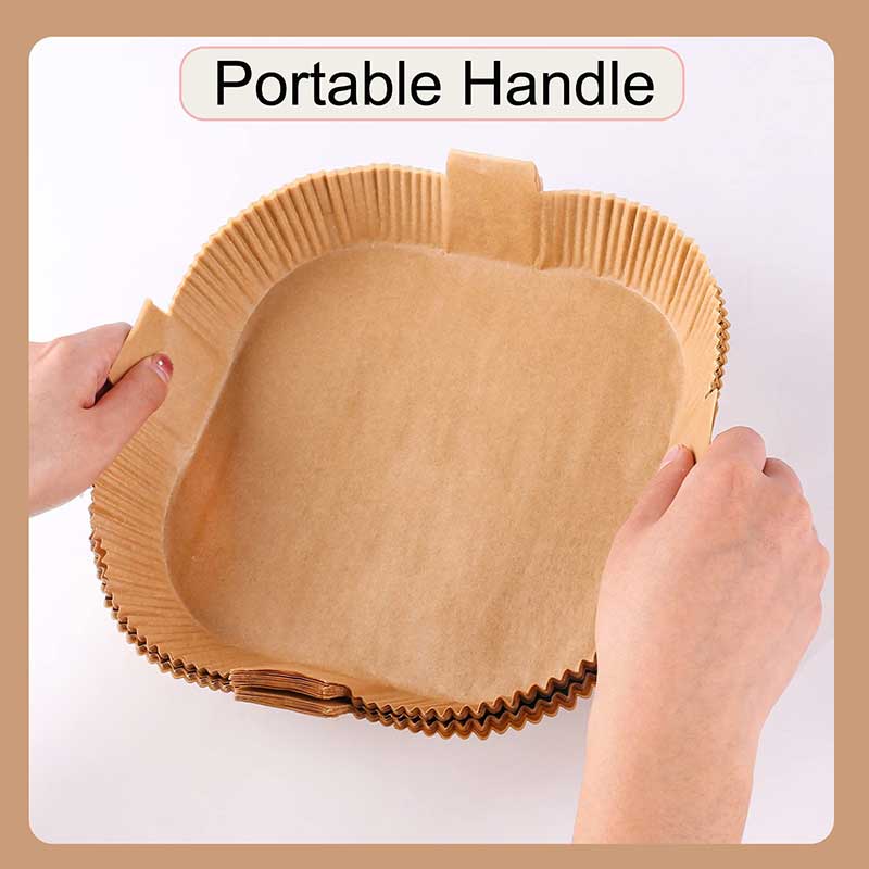 Set 50/100 Miếng Giấy Nướng Bánh Chống Dính Hình Vuông Có Tay Cầm Sử Dụng Một Lần Cho Nhà Bếp