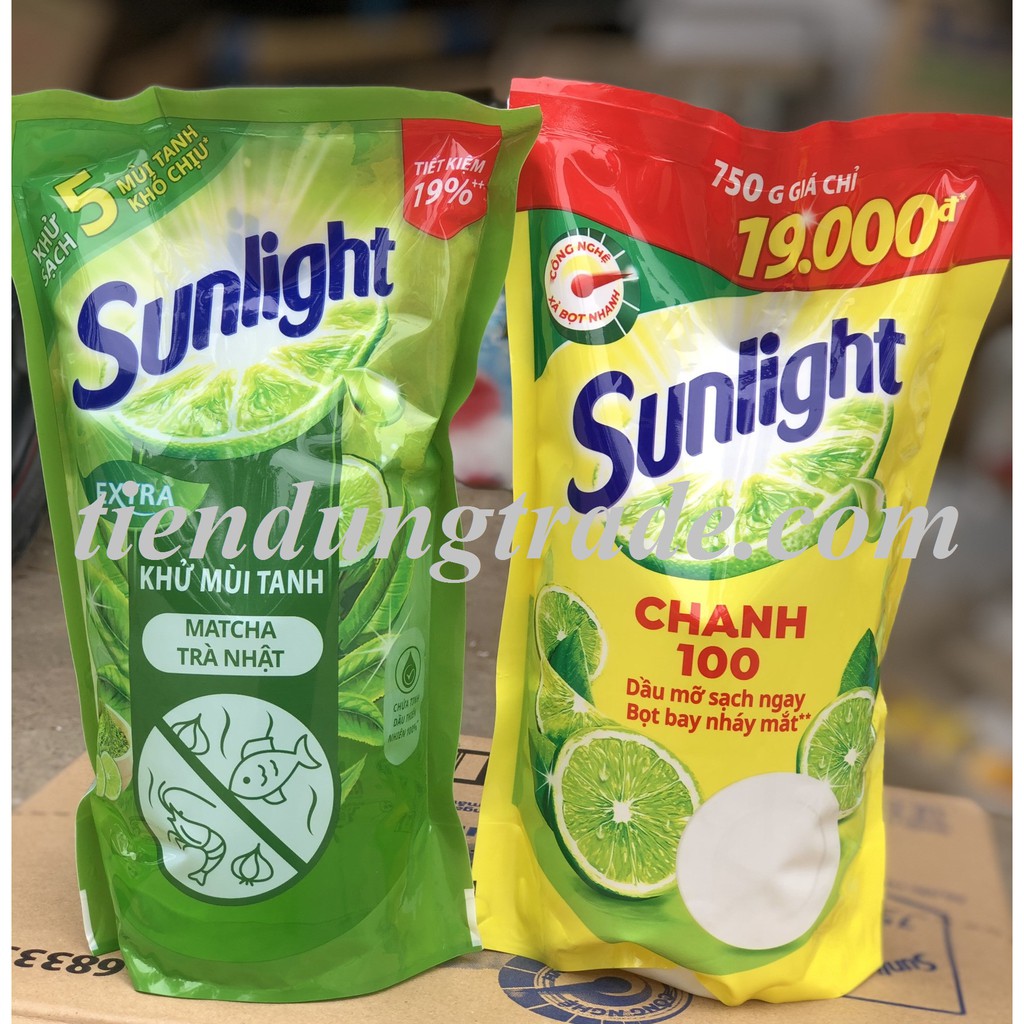 Nước rửa chén Sunlight Trà xanh/Trà Trắng/Chanh túi 750ml màu ngẫu nhiên