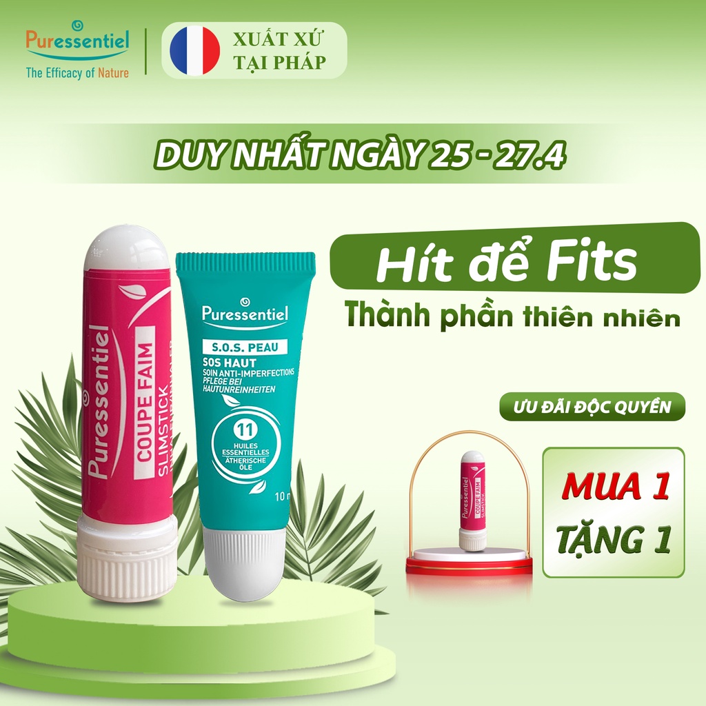 Combo làm đẹp Puressentiel gồm giảm cân Slim Stick giảm cảm giác thèm ăn và gel giảm mụn thâm, mụn viêm, mụn bọc