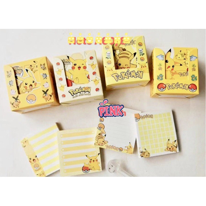 Giấy note 8 x 8 cm  mẫu vịt nomo hoặc pikachu