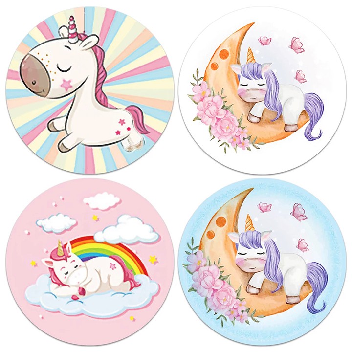 Sticker Unicorn, cuộn 500 sticker khen thưởng với nhiều họa tiết đáng yêu cho giờ học của bé thêm thú vị BBShine - ST014