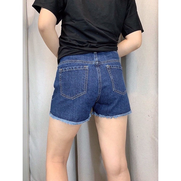 Quần short jean nữ lưng cao xuất khẩu chuẩn form