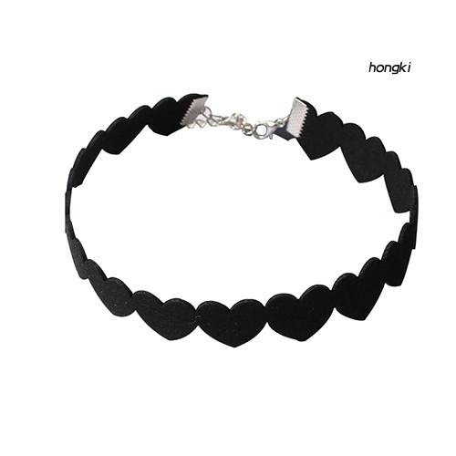 Vòng Cổ Choker Hình Trái Tim Chất Liệu Nhung Đen Thời Trang Dành Cho Nữ