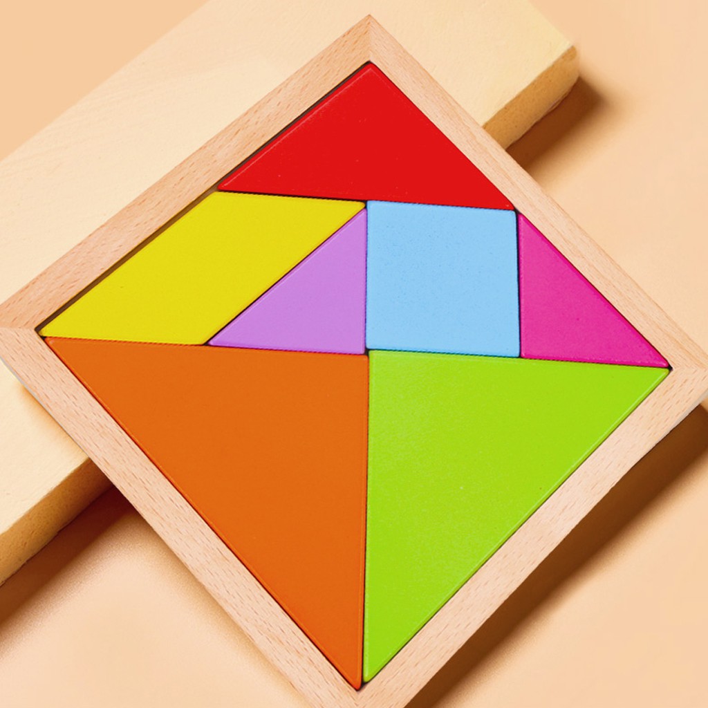 Xếp Hình Trí Uẩn TANGRAM BABO, Đồ chơi gỗ cho bé phát triển trì thông minh, sáng tạo hình ghép - BABO