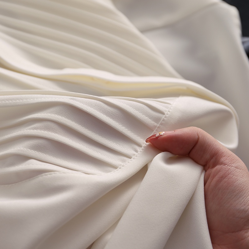 Phiên Bản Hàn Quốc Thời Trang Xếp Ly Voan Khâu Áo Sơ Mi Dài Tay Nữ Xuân Thu Phong Cách Phương Tây Phù Hợp Với dáng Rộng Ôm Hơn Nhìn Cl