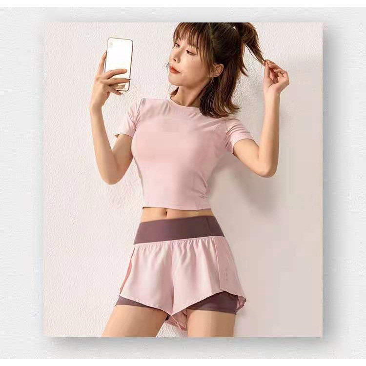 FREESHIP HOT QUẦN ĐÙI TẬP GYM, YOGA, ZUMBA PHỐI LƯỚI HAI LỚP CAO CÂP