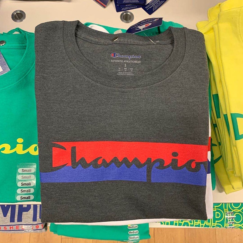 Áo Thun Cotton Ngắn Tay Cổ Tròn In Logo CHAMPION Trẻ Trung Cá Tính Cho Nam