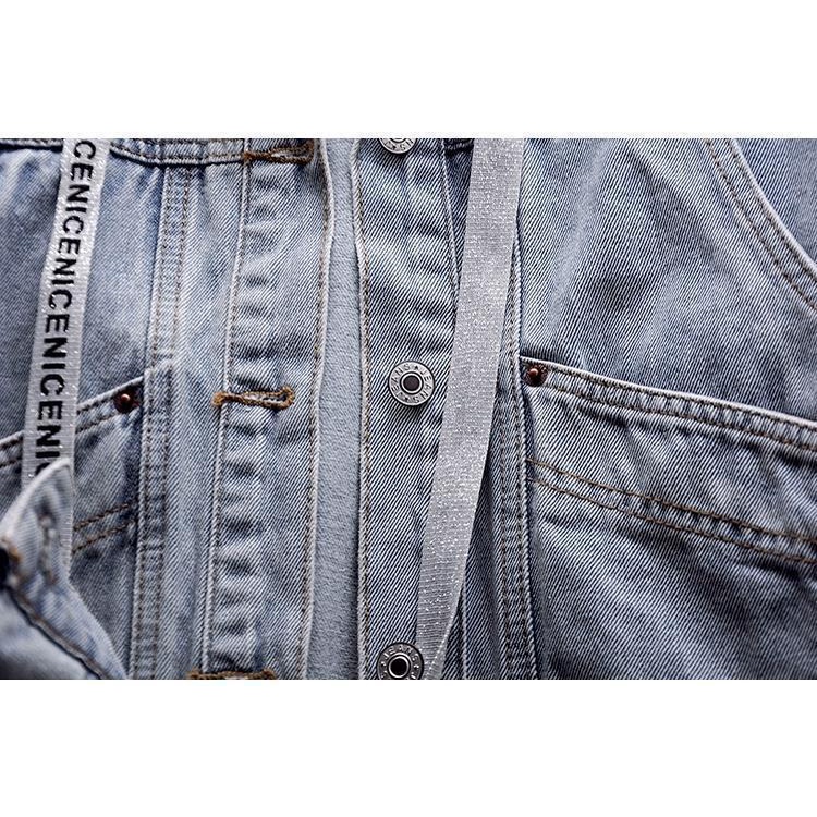 Áo Khoác Denim Tay Dài Có Nón Thời Trang Nữ Tính