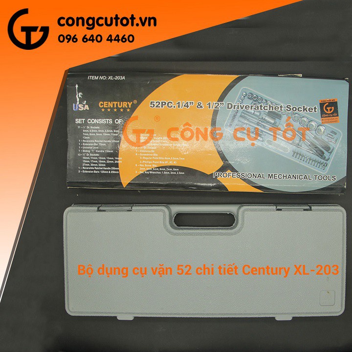 Bộ tuýp vặn 52 chi tiết Century XL-203A 1/4 inch và 1/8inch