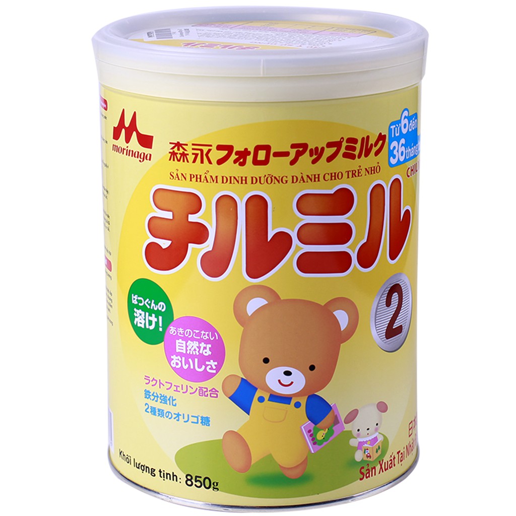 Sữa bột Morinaga Chilmil số 2 850g dành cho bé từ 6 tháng tới 3 tuổi
