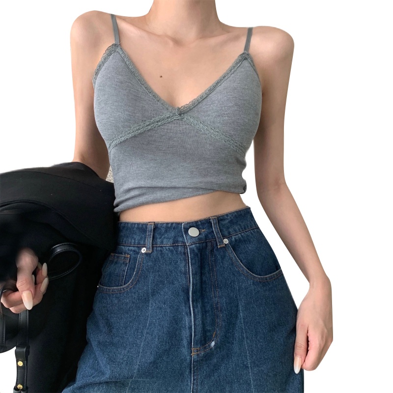Áo Croptop Hai Dây Cổ Chữ V Hở Lưng Quyến Rũ Thời Trang Dành Cho Nữ