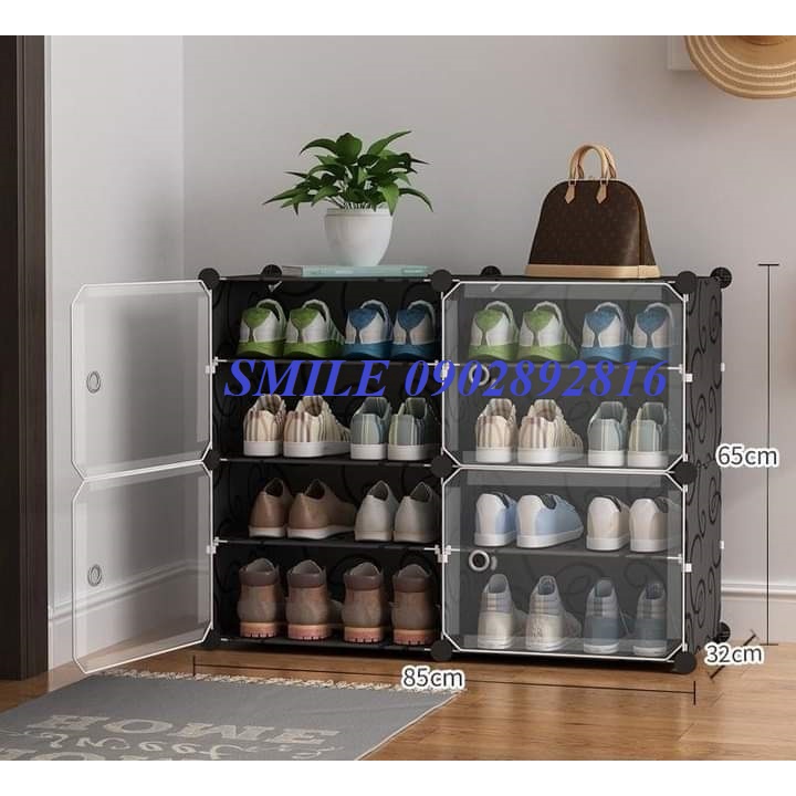 {MỚI VỀ} TỦ NHỰA LẮP GHÉP ĐỂ GIÀY DÉP 8 Ngăn GHÉP 2x2 ĐỂ ĐƯỢC 16 ĐÔI GIÀY.