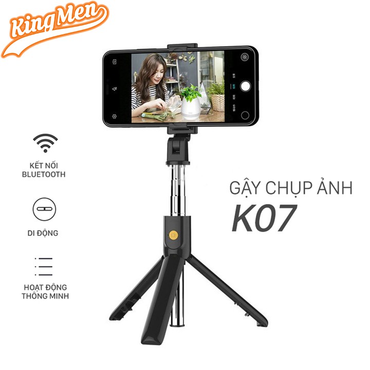 Gậy chụp ảnh Selfie tự sướng kiêm giá đỡ Tripod 3 chân K07 kết nối Bluetooth từ xa cho điện thoại  iPhone IOS Android | BigBuy360 - bigbuy360.vn