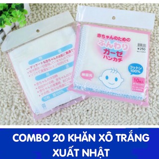 Set 20 chiếc khăn xô sữa màu trắng xuất Nhật