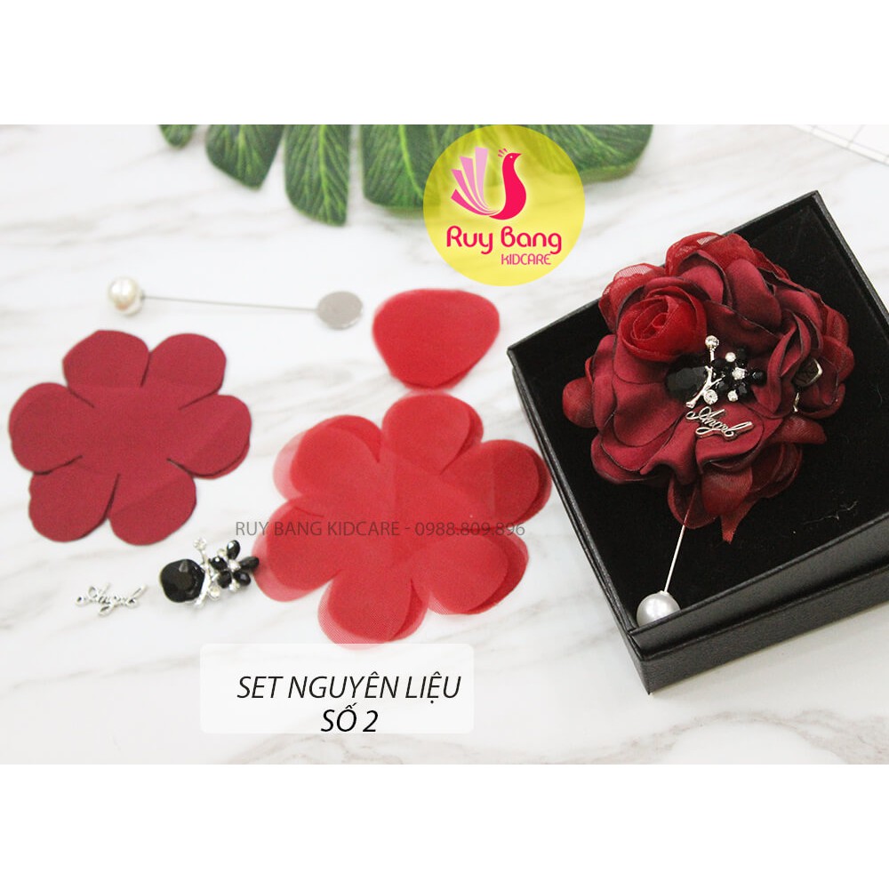 Combo nguyên liệu hoa cài áo handmade